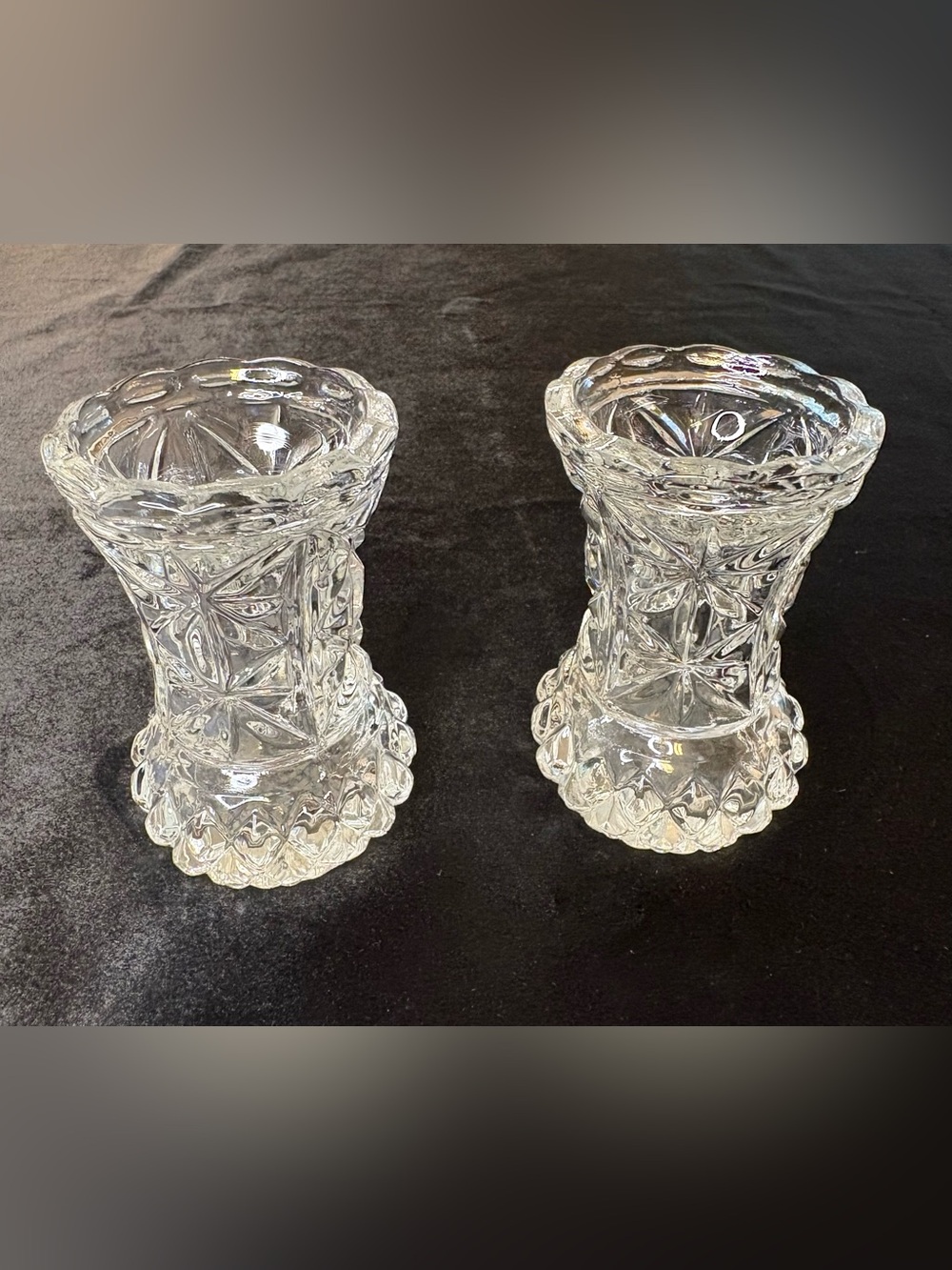 Vintage 1970’s German Crystal Bud Vase Set Of 2